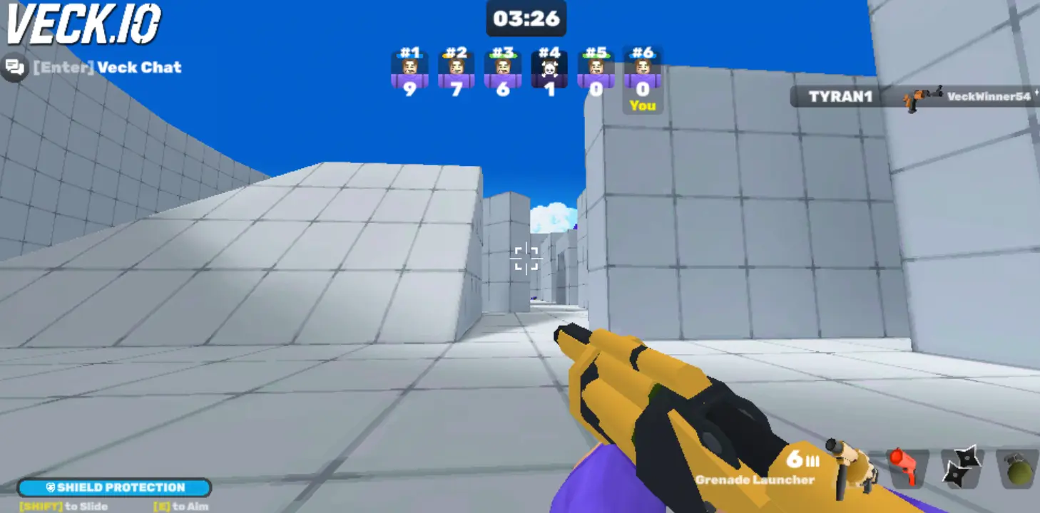 Veck IO gameplay screenshot — FPS arena battle